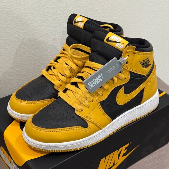AIR JORDAN 1 RETRO HIGH OG GS 575441 701 POLLEN/WHITE/BLACK SIZE 6Y - Picture 3 of 8